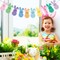 Easter Bunny Paper Garland – 4 Pre-Assembled Colorful Banners for Mantle, Wall, Classroom & Spring Party Decor